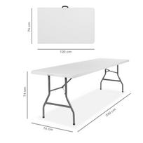 sulankstomas stalas 180 cm - Sulankstomas stalas, 240x74 cm, baltas - 1 nuotrauka