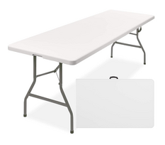 sulankstomas stalas 180 cm - Sulankstomas stalas, 240x74 cm, baltas - 2 nuotrauka
