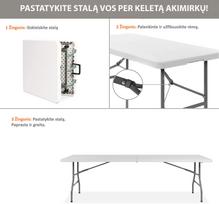 sulankstomas stalas 180 cm - Sulankstomas stalas, 240x74 cm, baltas - 4 nuotrauka