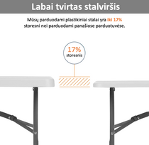 baltas sulankstomas stalas - Sulankstomas stalas, 152x71 cm, baltas - 3 nuotrauka