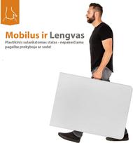 sulankstomas stalas 180x74 - Sulankstomas stalas, 180x74 cm, baltas - 5 nuotrauka