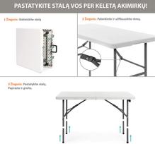 sulankstomas stalas 120 - Sulankstomas stalas, 122x61 cm, baltas - 1 nuotrauka