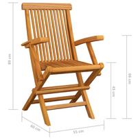 Lauko kėdė VLX Solid Teak Wood 3062559, smėlio/medžio, 60 cm x 55 cm x 89 cm