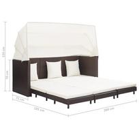 Gultas VLX 3-Seater 46076, rudas/kreminės spalvos, 200 cm x 185 cm x 70 - 150 cm