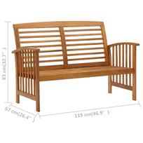 Suoliukas VLX Solid Acacia Wood 310259, rudas, 119 cm x 67 cm x 83 cm