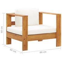 Lauko kėdė VLX 47272, ruda/kreminė, 80 cm x 65 cm x 60 cm