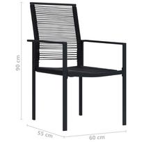 Lauko kėdė VLX Rattan 312172, juoda, 60 cm x 55 cm x 90 cm