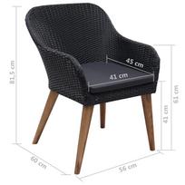 Lauko kėdė VLX Outdoor, juoda, 60 cm x 56 cm x 81.5 cm