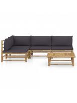 lauko baldai 4 - Lauko baldų komplektas VLX 5 Piece Garden Lounge Set 3058242, pilkas, 4 vietų - 3 nuotrauka