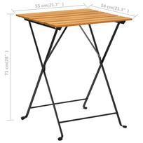 Lauko stalas VLX Bistro Table, rudas, 55 x 54 x 71 cm