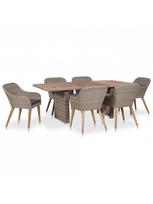 Lauko baldų komplektas VLX Outdoor Dining Set 3057814, pilkas/rudas, 6 vietų