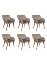 lauko baldai 7 vietos - Lauko baldų komplektas VLX Outdoor Dining Set 3057814, pilkas/rudas, 6 vietų - 2 nuotrauka