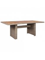 lauko baldai 7 vietos - Lauko baldų komplektas VLX Outdoor Dining Set 3057814, pilkas/rudas, 6 vietų - 5 nuotrauka