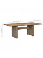 lauko baldai 7 vietos - Lauko baldų komplektas VLX Outdoor Dining Set 3057814, pilkas/rudas, 6 vietų - 8 nuotrauka