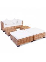 Lauko baldų komplektas VLX Sofa Set 244625, kreminės spalvos/rudas, 4 vietų
