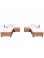 lauko baldai 4 vietu - Lauko baldų komplektas VLX Sofa Set 244625, kreminės spalvos/rudas, 4 vietų - 3 nuotrauka