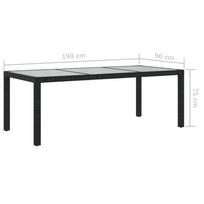 Lauko stalas VLX Garden Table, juodas, 190 x 90 x 75 cm