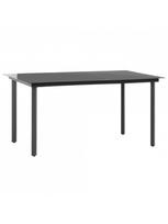 lauko baldai 7 vietos - Lauko baldų komplektas VLX Garden Dining Set 3060097, juodas, 6 vietų - 4 nuotrauka