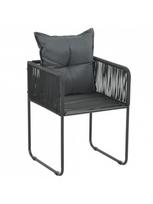 lauko baldai 7 vietos - Lauko baldų komplektas VLX Garden Dining Set 3060097, juodas, 6 vietų - 6 nuotrauka