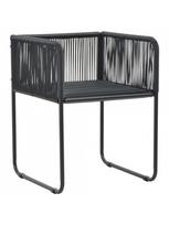 lauko baldai 7 vietos - Lauko baldų komplektas VLX Garden Dining Set 3060097, juodas, 6 vietų - 7 nuotrauka