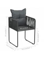 lauko baldai 7 vietos - Lauko baldų komplektas VLX Garden Dining Set 3060097, juodas, 6 vietų - 9 nuotrauka