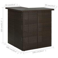 Lauko baldų komplektas VLX Garden Bar Set 3064922, rudas, 3 vietų