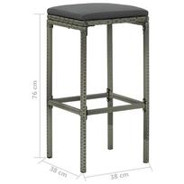 Lauko baldų komplektas VLX Garden Bar Set 3064915, pilkas, 4 vietų