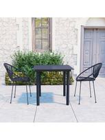 lauko baldu komplektas, 3 daliu - Lauko baldų komplektas VLX Outdoor Dining Set 3060225, juodas, 2 vietų - 1 nuotrauka
