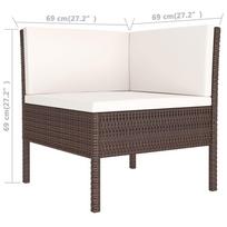 Lauko baldų komplektas VLX Garden Lounge Set 3094619, rudas, 11 vietų