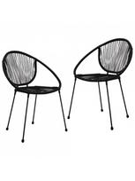 lauko baldu komplektas, 3 daliu - Lauko baldų komplektas VLX Outdoor Dining Set 3060225, juodas, 2 vietų - 4 nuotrauka