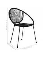 lauko baldu komplektas, 3 daliu - Lauko baldų komplektas VLX Outdoor Dining Set 3060225, juodas, 2 vietų - 10 nuotrauka