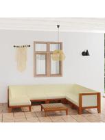 Lauko baldų komplektas VLX Garden Lounge Set 3058124, kreminės spalvos/rudas, 6-7 vietų