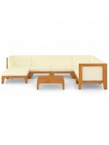 lauko baldai 7 vietos - Lauko baldų komplektas VLX Garden Lounge Set 3058124, kreminės spalvos/rudas, 6-7 vietų - 3 nuotrauka
