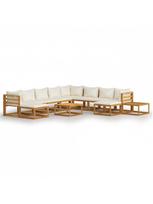 Lauko baldų komplektas VLX Garden Lounge Set 3086943, kreminės spalvos/rudas, 8-10 vietų