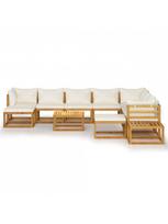 lauko baldu 12 vietu - Lauko baldų komplektas VLX Garden Lounge Set 3086943, kreminės spalvos/rudas, 8-10 vietų - 3 nuotrauka