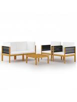 lauko baldai 4 vietu - Lauko baldų komplektas VLX Garden Lounge Set 3086927, kreminės spalvos/rudas, 3-4 vietų - 1 nuotrauka