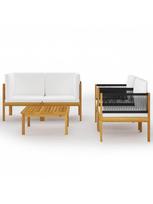 lauko baldai 4 vietu - Lauko baldų komplektas VLX Garden Lounge Set 3086927, kreminės spalvos/rudas, 3-4 vietų - 3 nuotrauka