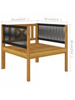 lauko baldai 4 vietu - Lauko baldų komplektas VLX Garden Lounge Set 3086927, kreminės spalvos/rudas, 3-4 vietų - 9 nuotrauka