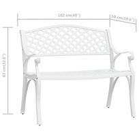 Suoliukas VLX Cast Aluminium 317746, baltas, 102 cm x 50 cm x 83 cm