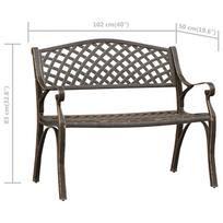 Suoliukas VLX Cast Aluminium 317747, bronzos, 102 cm x 50 cm x 83 cm