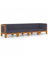 lauko baldai 4 vietu - Lauko baldų komplektas VLX Garden Lounge Set 3087283, kreminės spalvos/rudas, 3 vietų - 2 nuotrauka