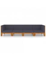 lauko baldai 4 vietu - Lauko baldų komplektas VLX Garden Lounge Set 3087283, kreminės spalvos/rudas, 3 vietų - 3 nuotrauka