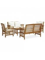 Lauko baldų komplektas VLX Garden Lounge Set 3057977, kreminės spalvos/rudas, 6 vietų