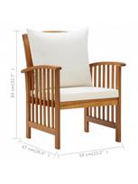 lauko baldu komplektas 6 vietu - Lauko baldų komplektas VLX Garden Lounge Set 3057977, kreminės spalvos/rudas, 6 vietų - 10 nuotrauka