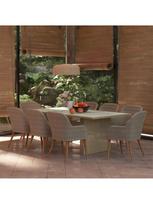 lauko baldu 9 vietu - Lauko baldų komplektas VLX Dining 9 Piece Set, rudas/tamsiai pilka, 8 vietų - 1 nuotrauka