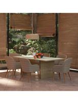 lauko baldai 7 vietos - Lauko baldų komplektas VLX Dining 7 Piece Set, rudas/tamsiai pilka, 6 vietų - 1 nuotrauka