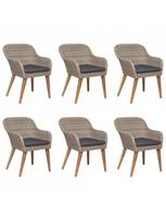 lauko baldai 7 vietos - Lauko baldų komplektas VLX Dining 7 Piece Set, rudas/tamsiai pilka, 6 vietų - 3 nuotrauka