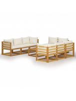 Lauko baldų komplektas VLX Garden Lounge Set 3086936, kreminės spalvos/rudas, 8 vietų