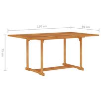 Lauko baldų komplektas VLX Dining 5 Piece Set, kreminės spalvos/rudas, 4 vietų