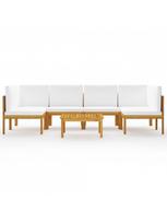 lauko baldai 7 vietos - Lauko baldų komplektas VLX Garden Lounge Set 3086954, kreminės spalvos/rudas, 6 vietų - 2 nuotrauka